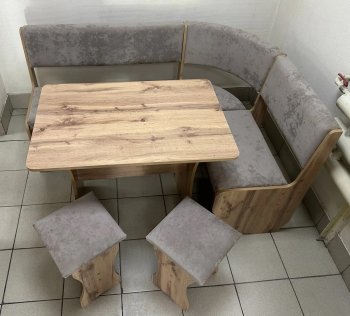 Кухонный уголок Миссия V велюр (дуб вотан) в Игарке - mebel154.com