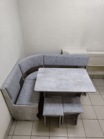 Кухонный уголок Миссия V велюр (цемент) в Игарке - mebel154.com