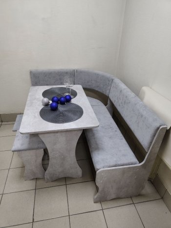 Кухонный уголок Миссия V велюр (цемент) в Игарке - mebel154.com