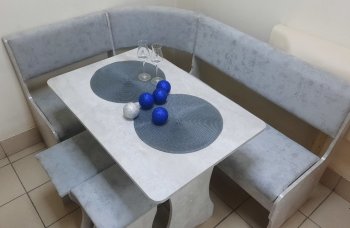 Кухонный уголок Миссия V велюр (цемент) в Игарке - mebel154.com