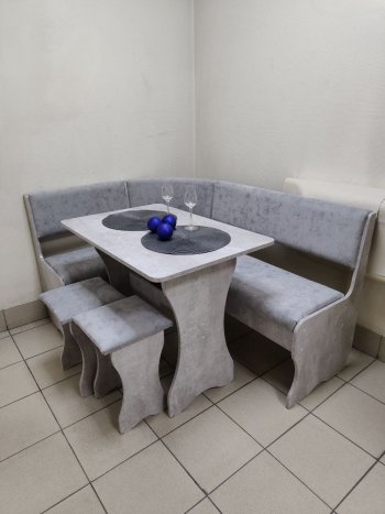 Кухонный уголок Миссия V велюр (цемент) в Игарке - mebel154.com