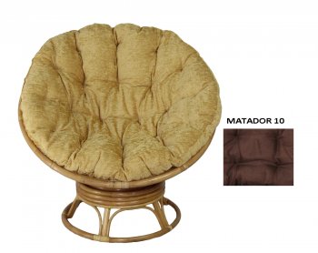 Кресло Papasan Swivel (Ротанг №4, ткань Matador 010) в Игарке - mebel154.com