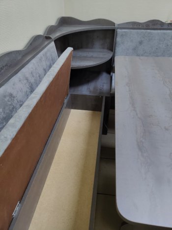 Кухонный уголок Миссия с полкой ткань в Игарке - mebel154.com