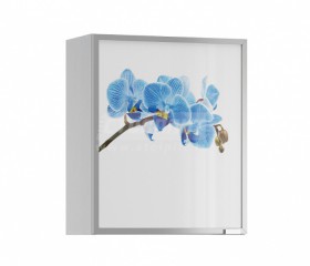 Анна АП-60 Полка с витриной Орхидея синяя в Игарке - mebel154.com