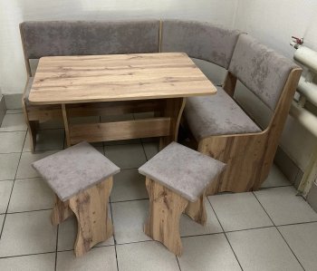 Кухонный уголок Миссия V велюр (дуб вотан) в Игарке - mebel154.com