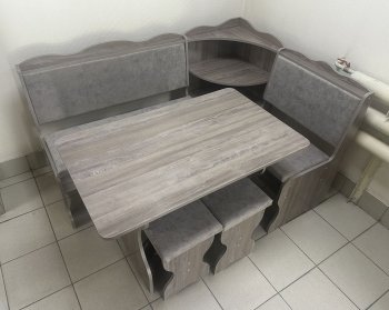 Кухонный уголок Миссия с полкой, ткань(локи) в Игарке - mebel154.com