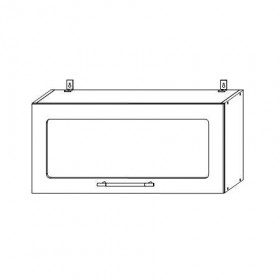 Капри ВПГС 800 шкаф верхний горизонтальный со стеклом в Игарке - mebel154.com