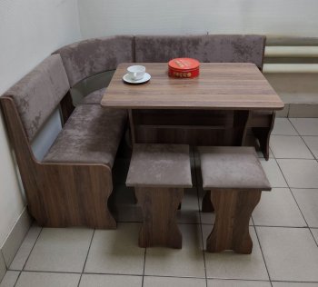 Кухонный уголок Миссия  V велюр(коричневый) в Игарке - mebel154.com