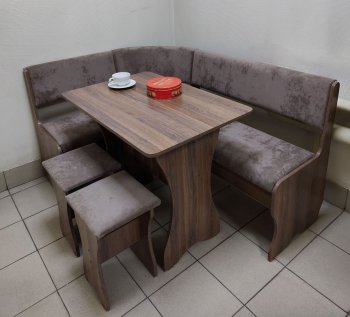 Кухонный уголок Миссия  V велюр(коричневый) в Игарке - mebel154.com