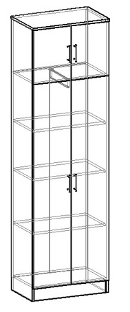 Машенька шкаф двухстворчатый комбинированный в Игарке - mebel154.com