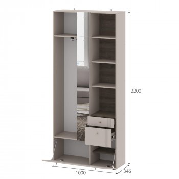 Вешалка с зеркалом Одетта (ВШ1) в Игарке - mebel154.com