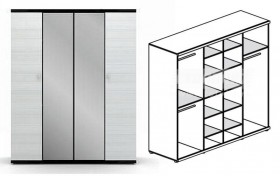 Шкаф 4-х дверный Гретта СБ-207 в Игарке - mebel154.com