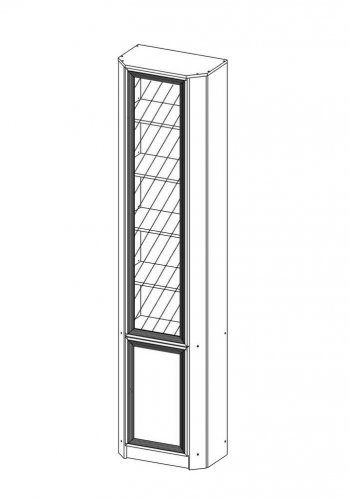 Шкаф угловой В-20 дверь комбинированная в Игарке - mebel154.com